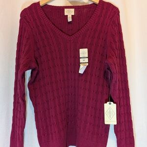 St. John's Bay V-Neck Sweater - Rich Burgundy